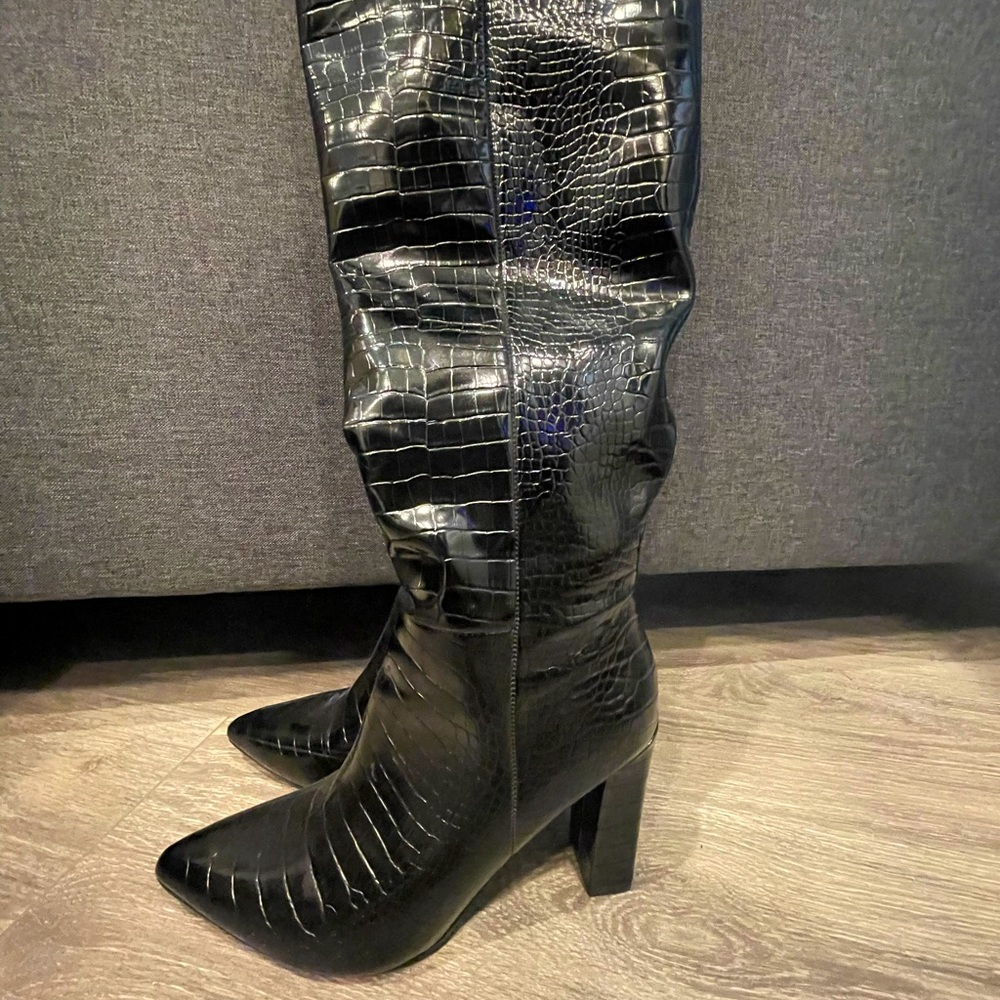 Nordstrom Knee high alligator print heels